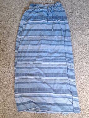 Maurices Striped Blue Maxi Skirt